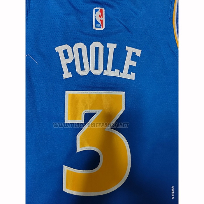 Camiseta Jordan Poole NO 3 Golden State Warriors Classic 2022-23 Azul
